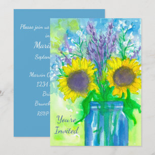 Invitación a la fiesta de cumpleaños de Sunflower