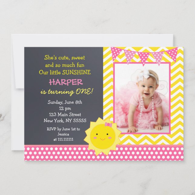 Invitación a la fiesta de cumpleaños de Sunshine P (Anverso)