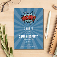 Invitación a la fiesta de cumpleaños de Super Hero