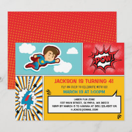Invitación a la fiesta de cumpleaños de superhéroe