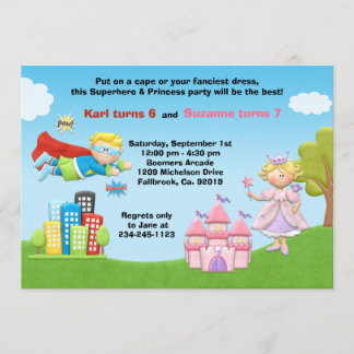Invitación a la fiesta de cumpleaños de superhéroe