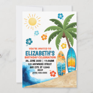Invitación a la Fiesta de Cumpleaños de Surf