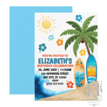 Invitación a la Fiesta de Cumpleaños de Surf