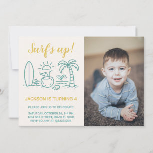 Invitación a la fiesta de cumpleaños de Surf edita