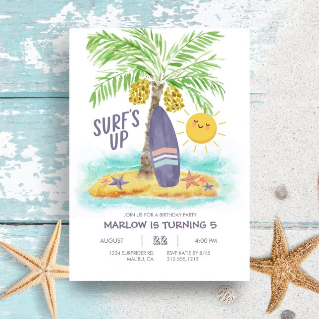 Invitación a la fiesta de cumpleaños de Surf's Up  (Subido por el creador)