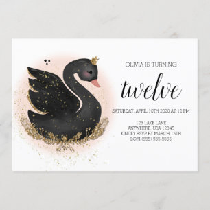 Invitación a la fiesta de cumpleaños de Swan   Neg