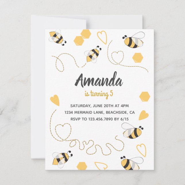 Invitación a la fiesta de cumpleaños de Sweet Litt (Anverso)