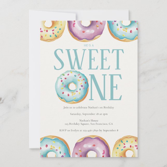 Invitación a la fiesta de cumpleaños de Sweet One  (Anverso)