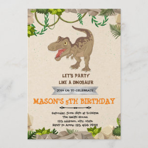 Invitación a la fiesta de cumpleaños de t-rex