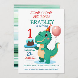 Invitación a la fiesta de cumpleaños de T Rex Dino