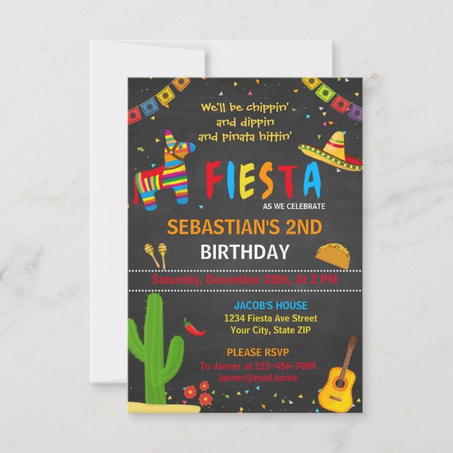 Invitación a la fiesta de cumpleaños de Taco (Anverso)