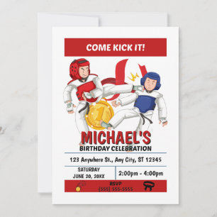 Invitación a la Fiesta de Cumpleaños de Taekwondo