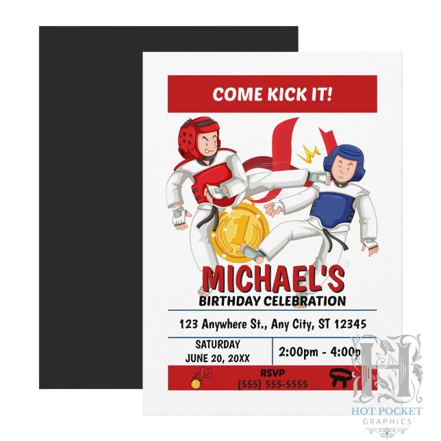 Invitación a la Fiesta de Cumpleaños de Taekwondo  (Subido por el creador)