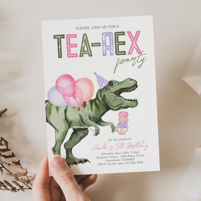 Invitación a la fiesta de cumpleaños de Tea-Rex (Subido por el creador)