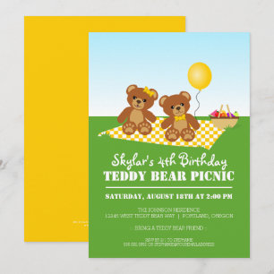Invitación a la fiesta de cumpleaños de Teddy Bear