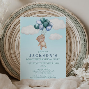 Invitación a la fiesta de cumpleaños de Teddy Bear