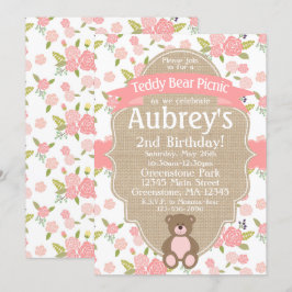 Invitación a la fiesta de cumpleaños de Teddy Bear