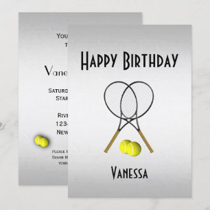 Invitación a la fiesta de cumpleaños de tenis con 