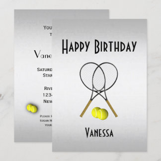 Invitación a la fiesta de cumpleaños de tenis con