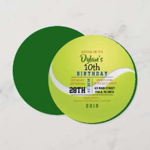 Invitación a la fiesta de cumpleaños de TENNIS ROU