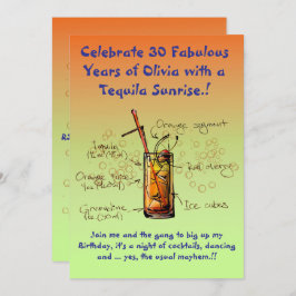 Invitación a la fiesta de cumpleaños de Tequila Su
