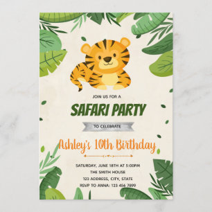 Invitación a la fiesta de cumpleaños de tigre