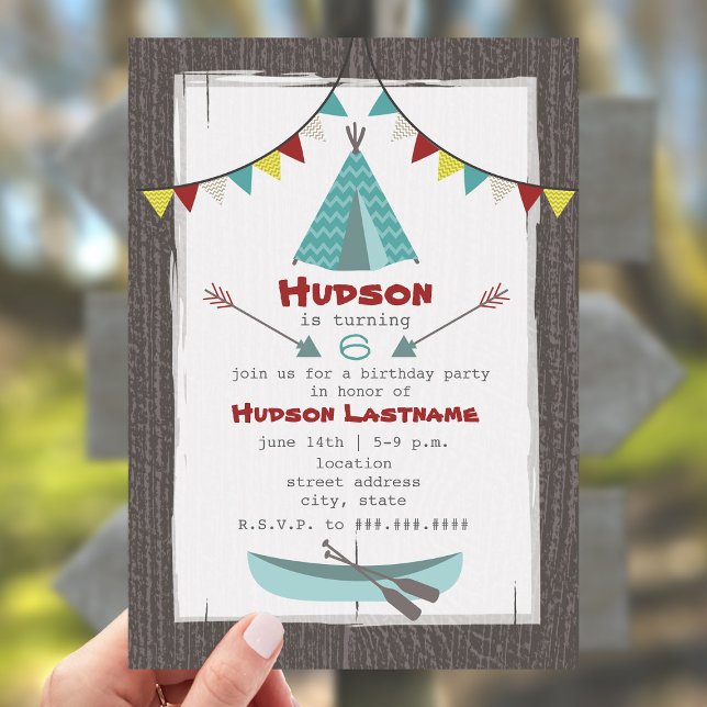Invitación a la fiesta de cumpleaños de Tipi rojo  (Subido por el creador)
