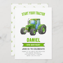 Invitación a la fiesta de cumpleaños de Tractor
