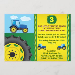 Invitación a la fiesta de cumpleaños de Tractor de