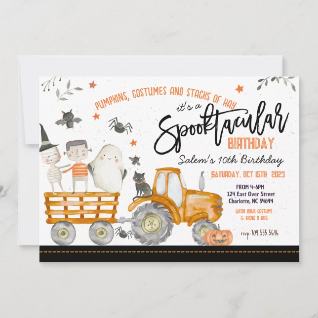 Invitación a la fiesta de cumpleaños de Tractor Ha (Anverso)