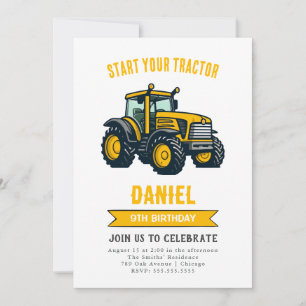 Invitación a la fiesta de cumpleaños de Tractor mo