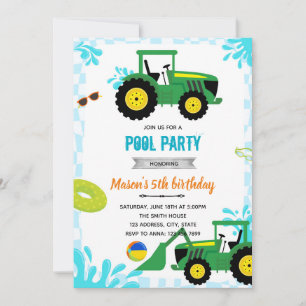 Invitación a la fiesta de cumpleaños de Tractor Po