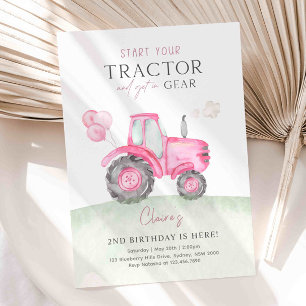 Invitación a la fiesta de cumpleaños de Tractor y 