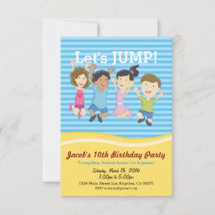 Invitación a la fiesta de cumpleaños de Trampoline