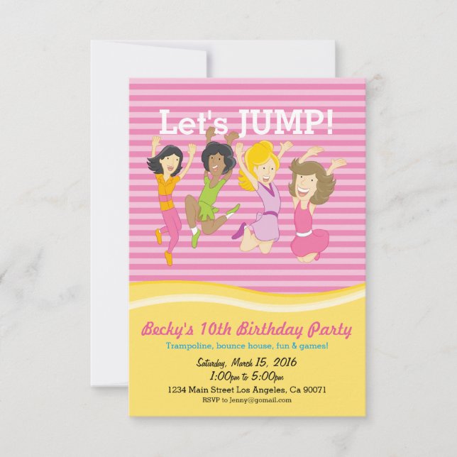 Invitación a la fiesta de cumpleaños de Trampoline (Anverso)