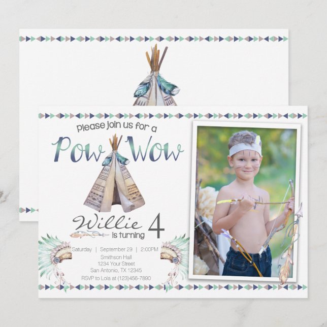 Invitación a la fiesta de cumpleaños de Tribal Tee (Anverso / Reverso)