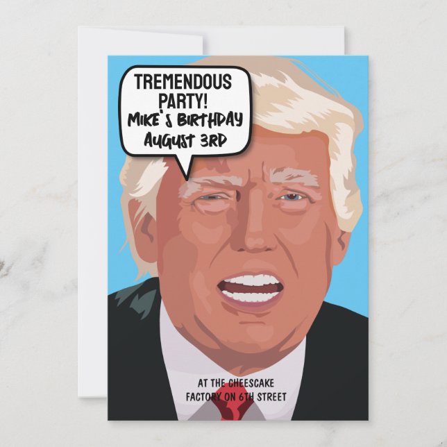 Invitación a la fiesta de cumpleaños de TRUMP FUNN (Anverso)