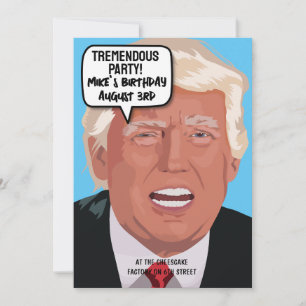 Invitación a la fiesta de cumpleaños de TRUMP FUNN