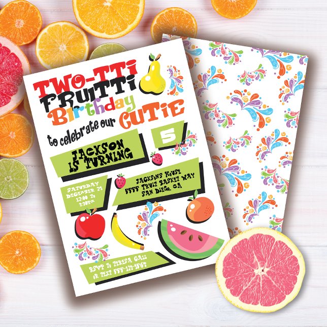 Invitación a la fiesta de cumpleaños de Tutti Frut (Subido por el creador)