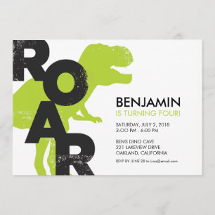 Invitación a la fiesta de cumpleaños de Tyrannosau
