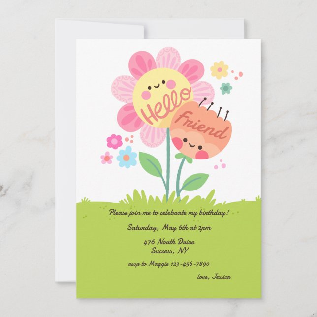 Invitación a la fiesta de cumpleaños de un amigo (Anverso)