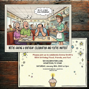 Invitación a la fiesta de cumpleaños de un anciano