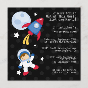 Invitación a la fiesta de cumpleaños de un astrona