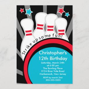 Invitación a la fiesta de cumpleaños de un boliche