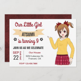 Invitación a la fiesta de cumpleaños de un Chica a