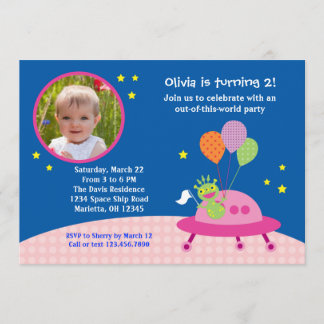 Invitación a la fiesta de cumpleaños de un Chica e
