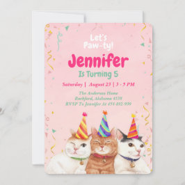 Invitación a la fiesta de cumpleaños de un gato gi