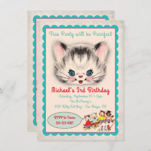 Invitación a la fiesta de cumpleaños de un gato ki