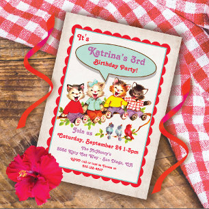 Invitación a la fiesta de cumpleaños de un gato ki