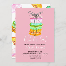 Invitación a la fiesta de cumpleaños de un macarón